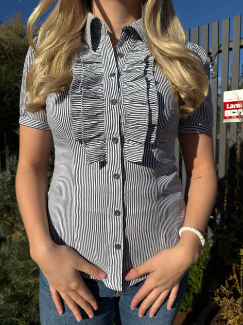 Striped Orsay blouse