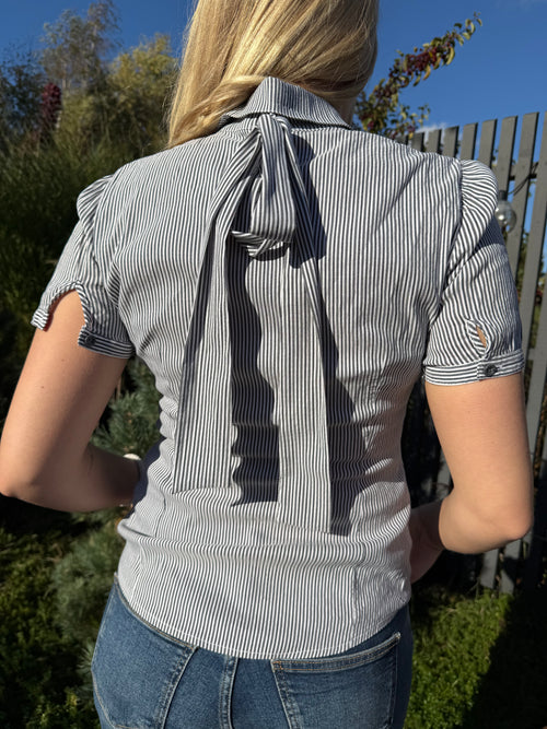 Striped Orsay blouse